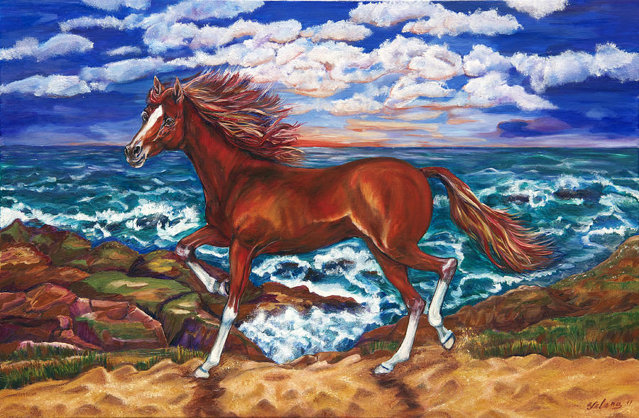 Horse Painting - Sunchaser by Yelena Rubin