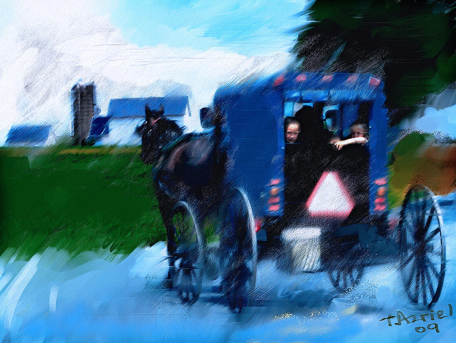 Sunday Buggy Ride Painting by Ted Azriel