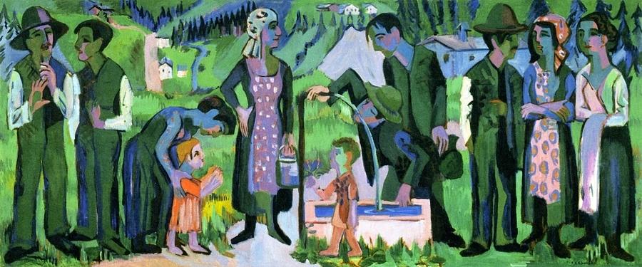 Sunday in the Alps Painting by Ernst Ludwig Kirchner