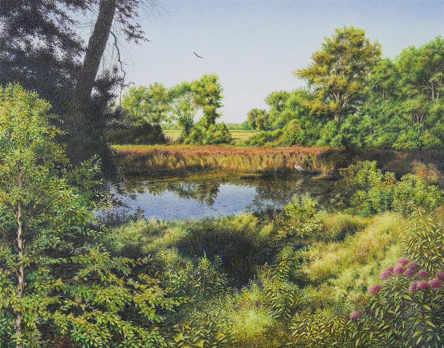 The Pond on Sunday Morning Painting by Lynn Bywaters