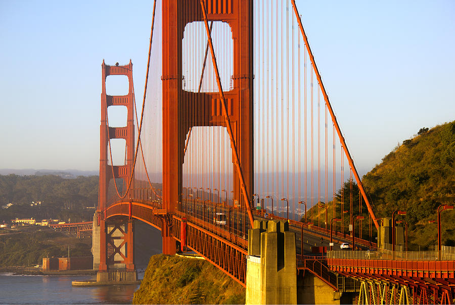 Golden Gate Bridge Photograph - Sunday Morning Traffic by Bryant Coffey