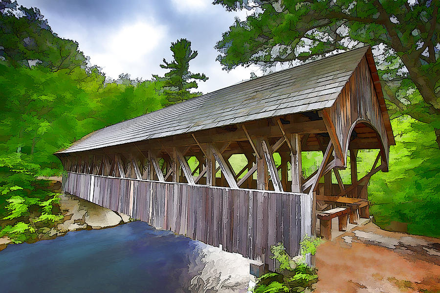 Sunday River Bridge Painting by John Haldane