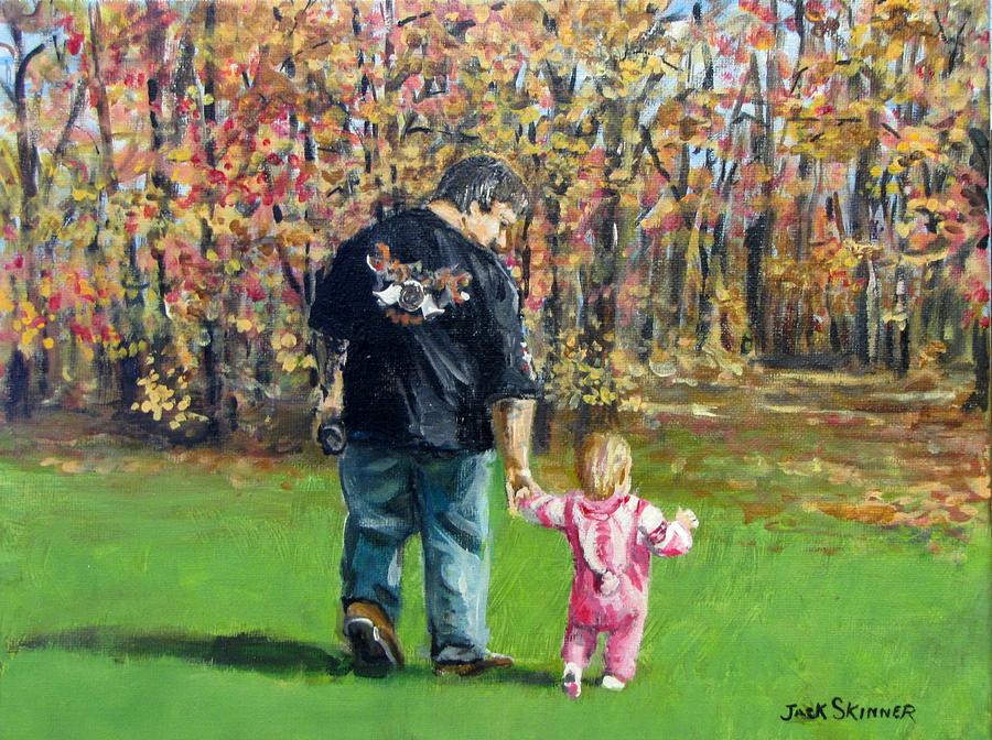 Sunday Walk with Dad Painting by Jack Skinner