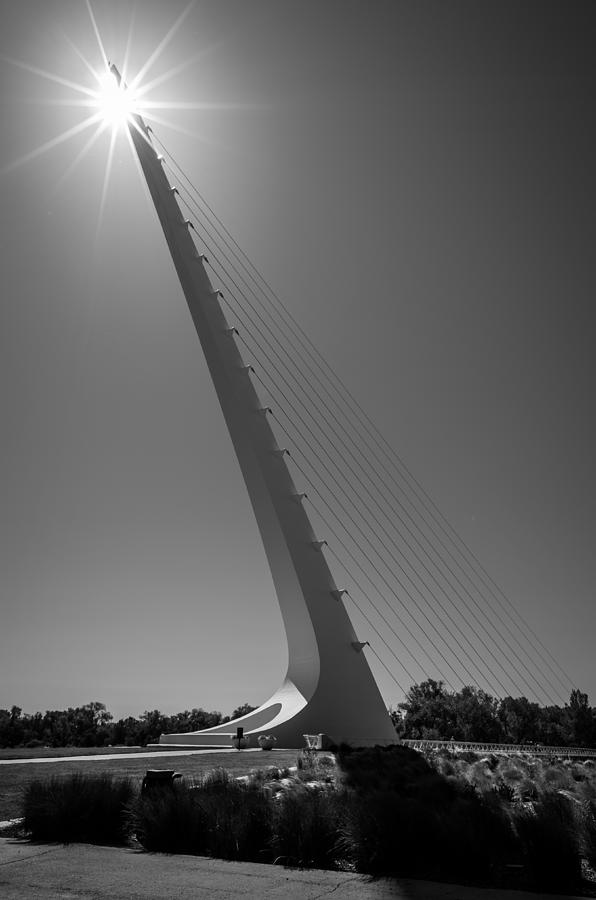 Black And White Photograph - Sundial Bridge Sunburst by Scott McGuire