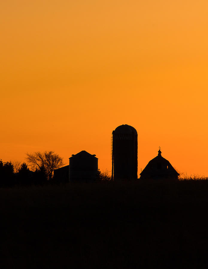 Sunset Photograph - Sundown at the Farm by Penny Meyers