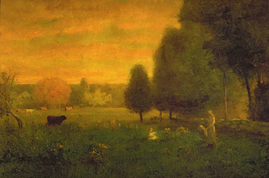 Sundown Brilliance Painting by George Snr. Inness