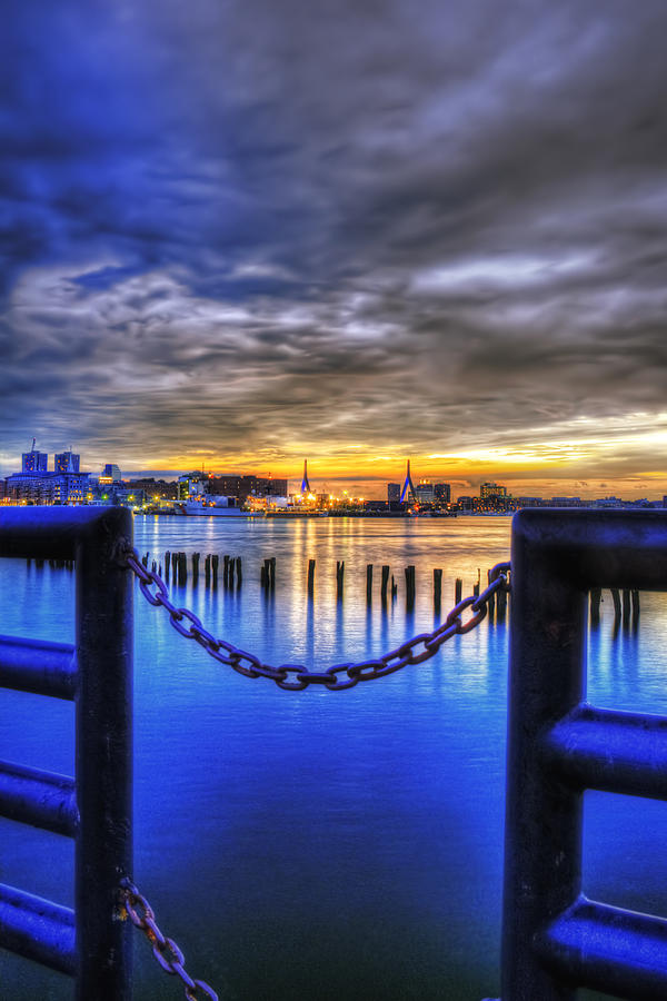 Sundown on Boston Harbor Photograph by Joann Vitali