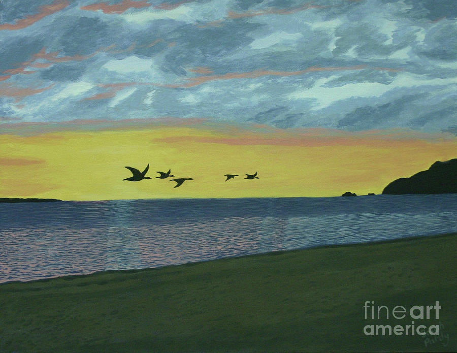 Sundown on Lake Superior Painting by Margaret Sarah Pardy