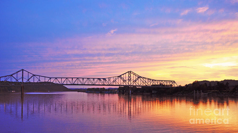 Sundown on The Ohio River Photograph by Lydia Holly