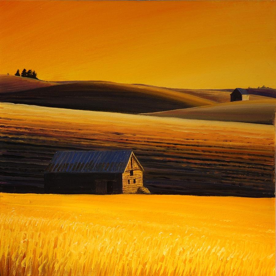 Sundown on the Palouse Painting by Leonard Heid