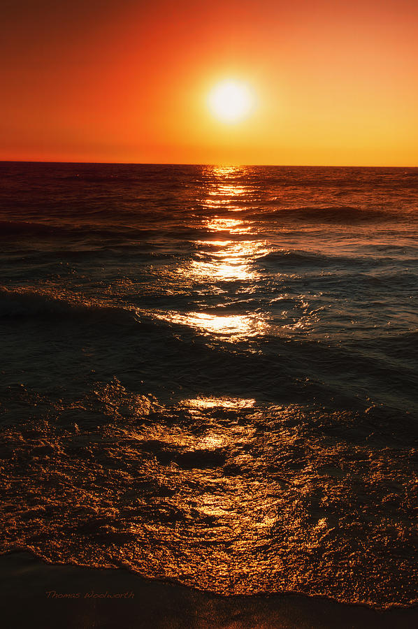 Sundown Reflections On Lake Michigan  01 Photograph by Thomas Woolworth