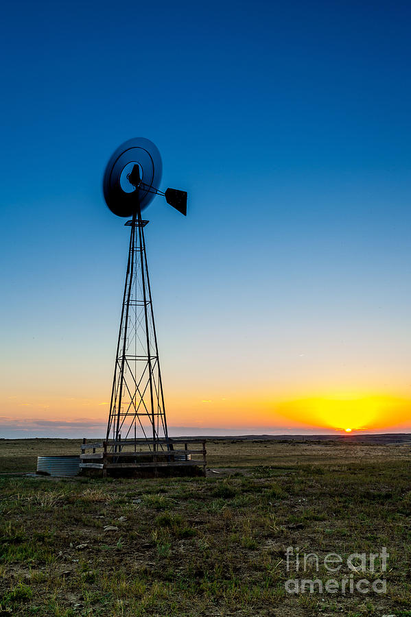 Sundown Windmill Photograph by Steven Reed