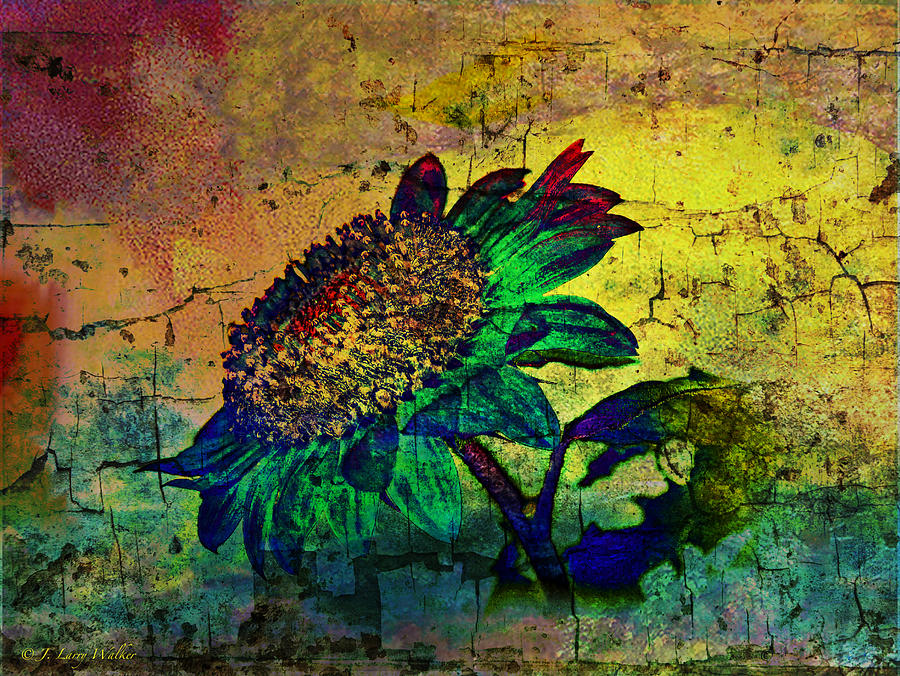 Sunflower Abstract Digital Art by J Larry Walker