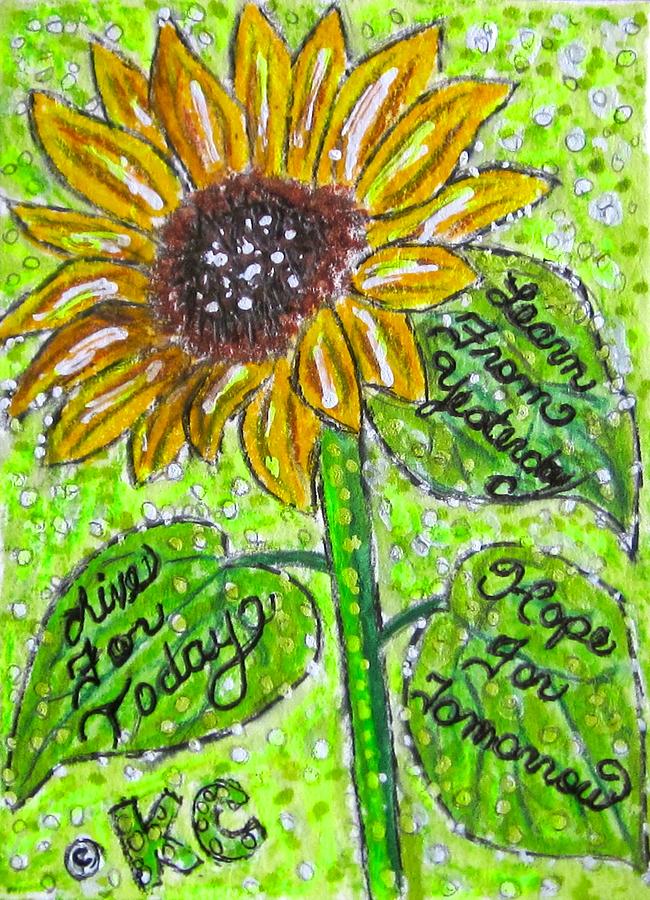 Sunflower Advice Painting by Kathy Marrs Chandler