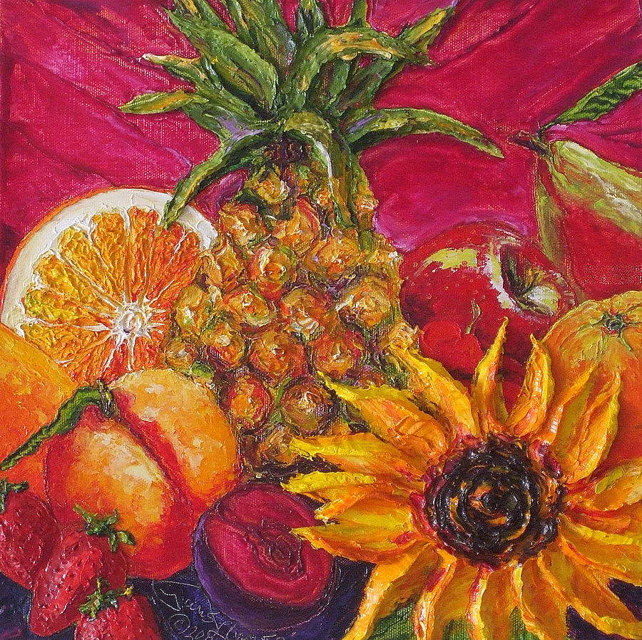 Sunflower and Fruit II Painting by Paris Wyatt Llanso