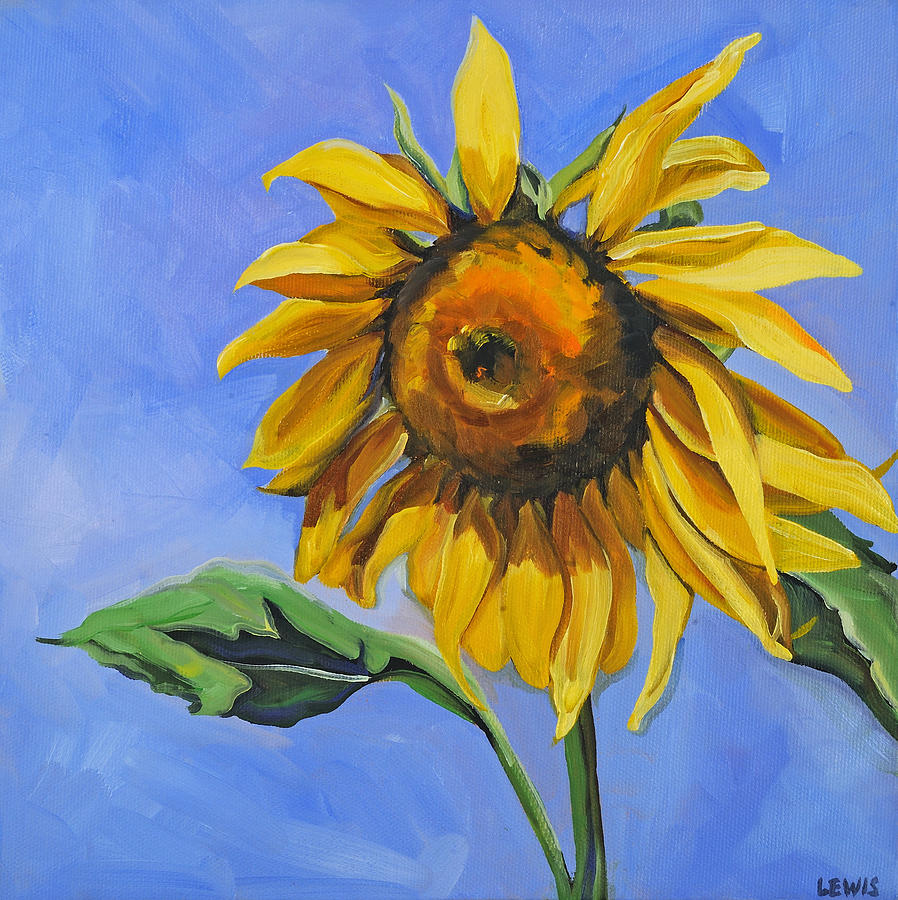 Sunflower Painting By Anne Lewis - Fine Art America