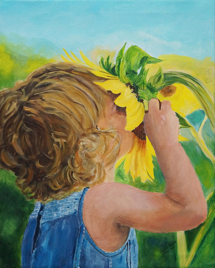 Sunflower Painting - Sunflower Annie by Frankie Picasso