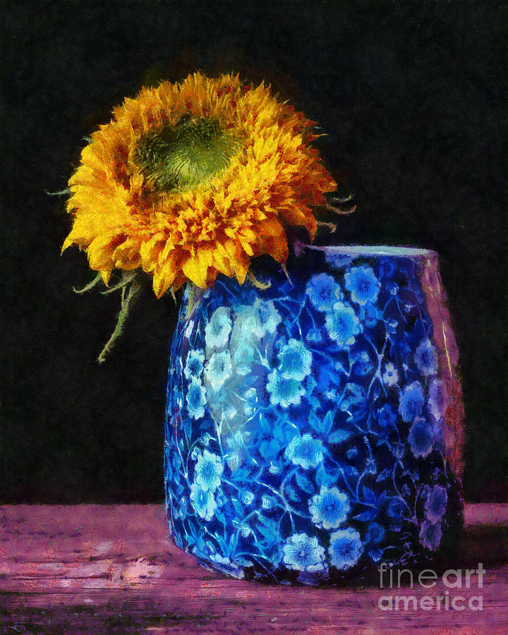 Still Life Photograph - Sunflower Blue  Pitchers by Edward Fielding