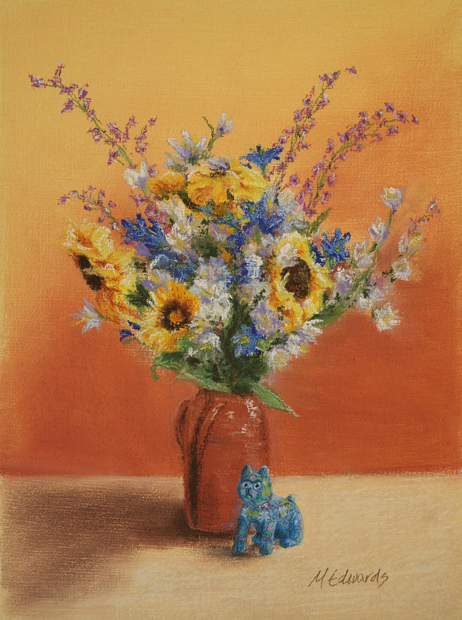 Sunflower Bouquet Pastel by Marna Edwards Flavell