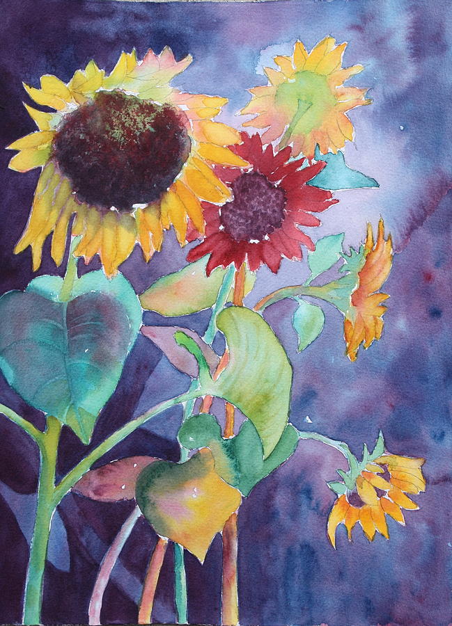 Sunflower Color Painting by Nancy Jolley