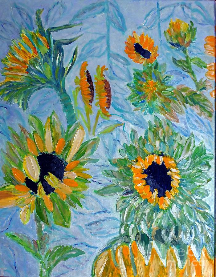 Sunflower Painting - Sunflower Cycle of Life 1 by Vicky Tarcau
