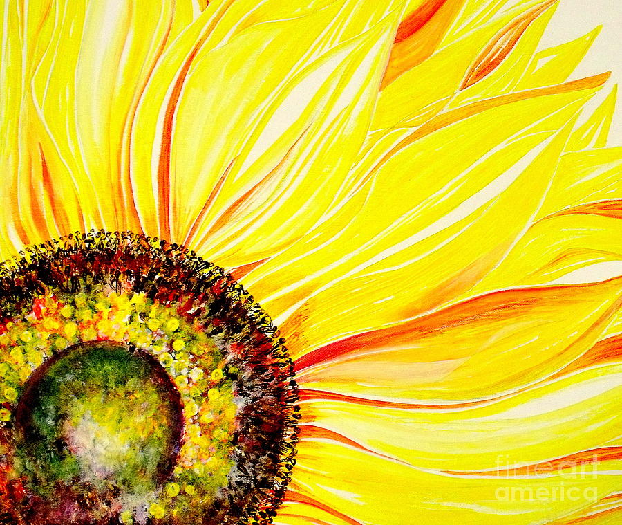 Nature Painting - Sunflower Day by Julie  Hoyle