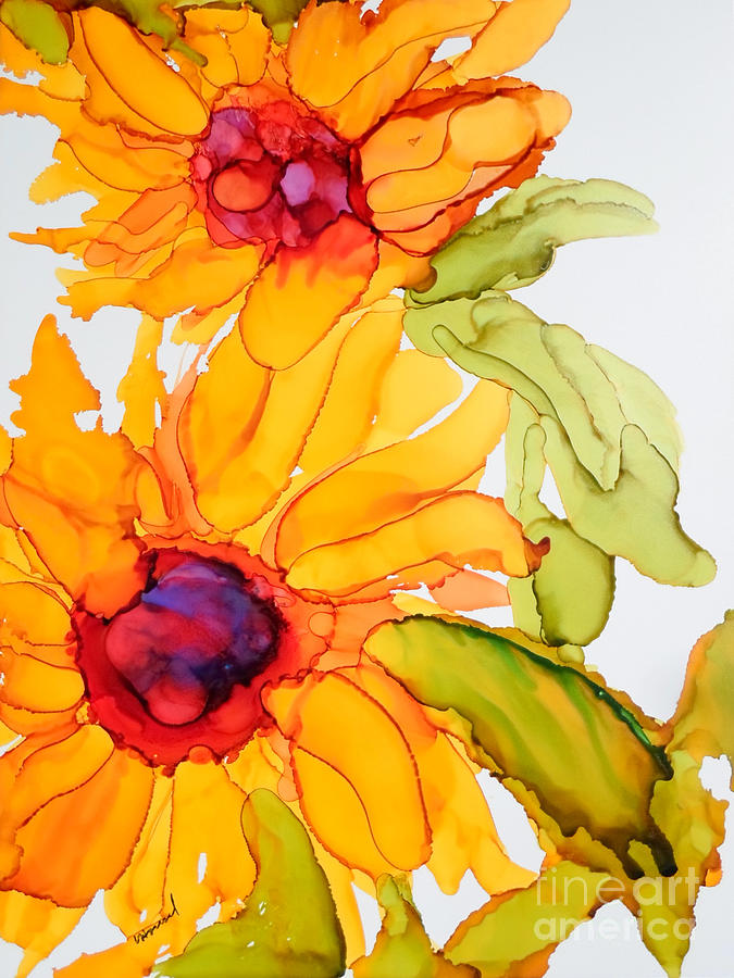 Sunflower Painting - Sunflower Duo by Vicki  Housel