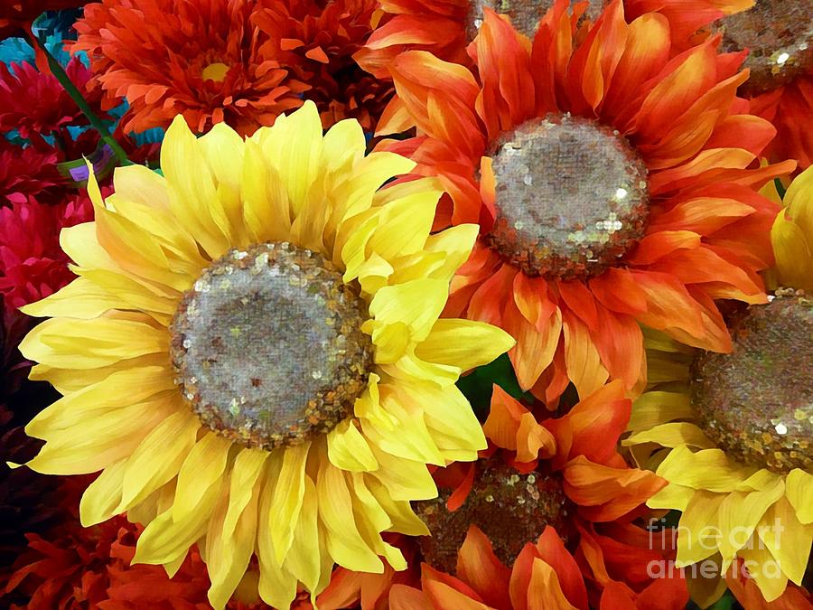 Sunflower Fall Artistic I  Photograph by Saundra Myles
