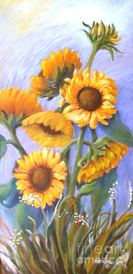 Sunflower Family Painting by Marta Styk