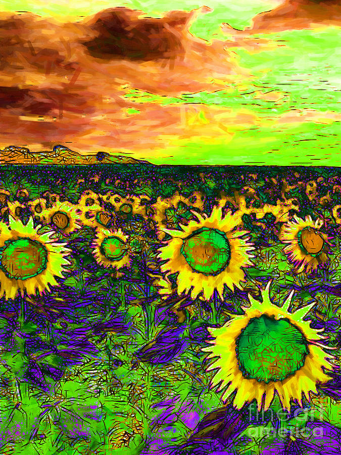 Sunflower Field 20130730p35 vertical Photograph by Wingsdomain Art and ...