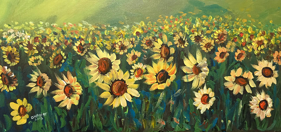 Sunflower Field Painting by Dorothy Maier