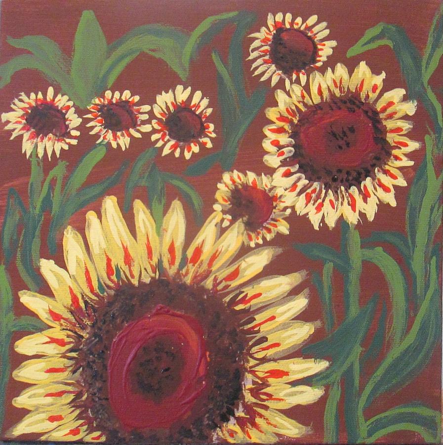 Sunflower field Painting by Jennylynd James