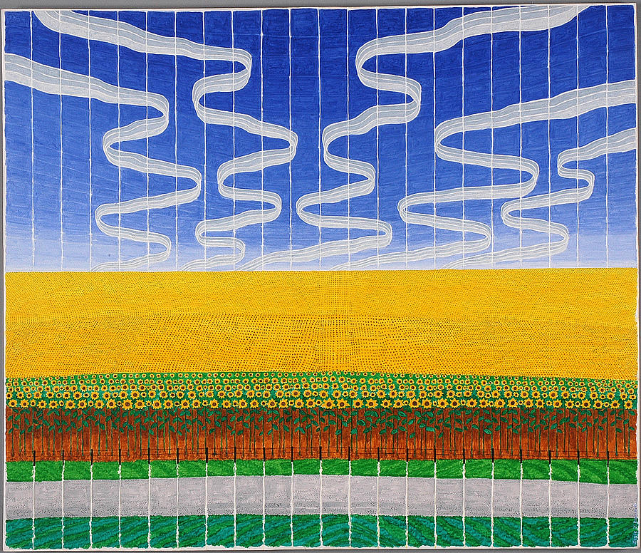 Sunflower Fields Painting by Jesse Jackson Brown