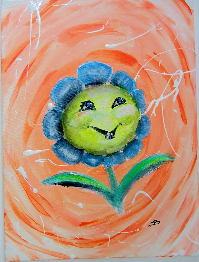 Sunflower Flower Painting on Canvas Kids Wall Art Kids Room Decor