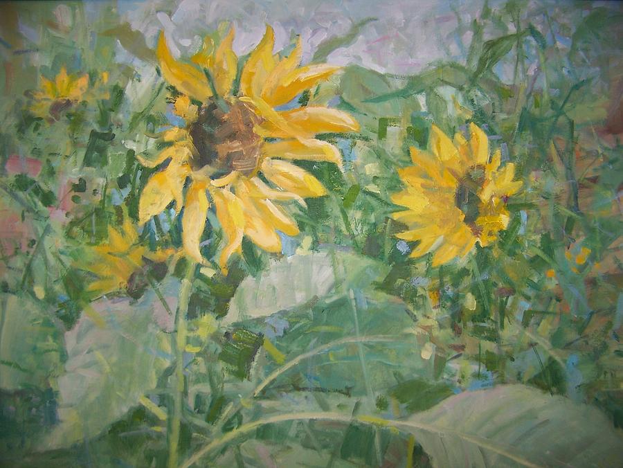 Sunflower garden Painting by Bart DeCeglie