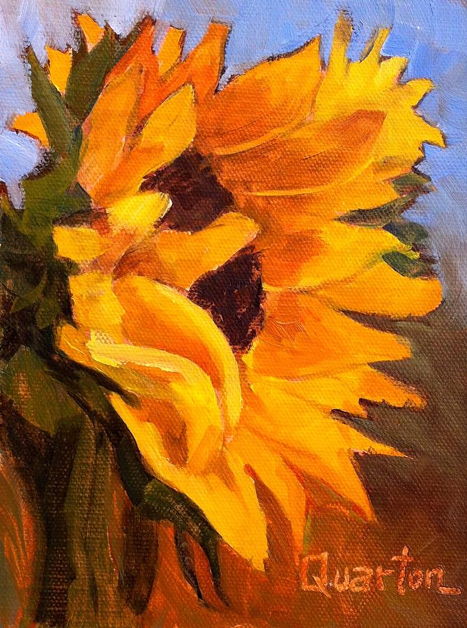 Sunflower Painting - Sunflower Girls #2 by Lori Quarton
