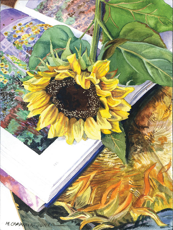 Sunflower Hat trick Painting by Marguerite Chadwick-Juner