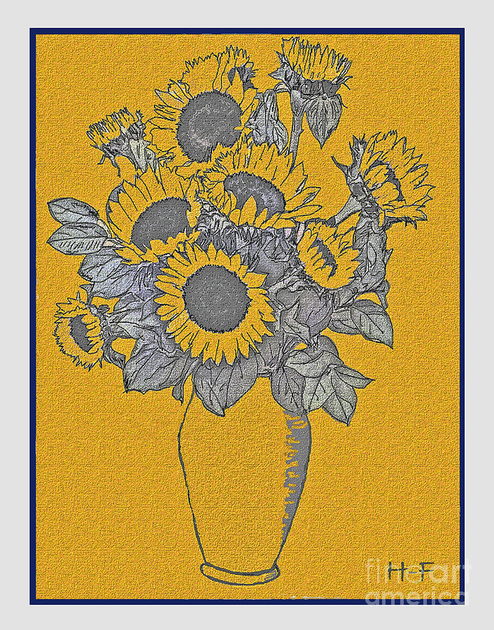 Flowers In Vase Digital Art - Sunflower by Herbert French