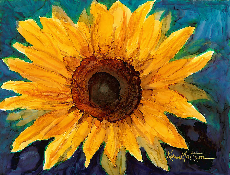 Sunflower II Painting by Karen Mattson