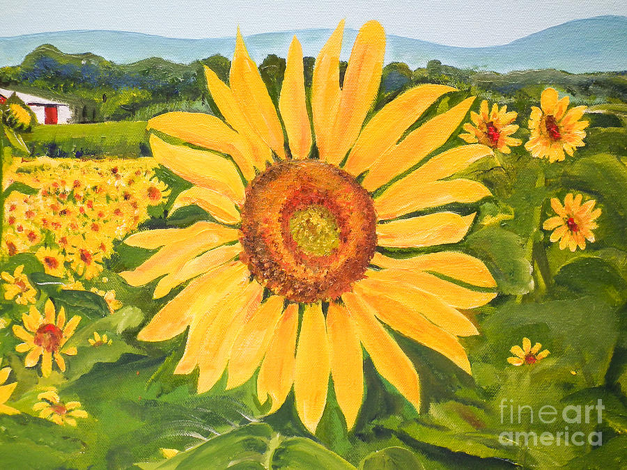Sunflower - Burst of color  Painting by Jan Dappen