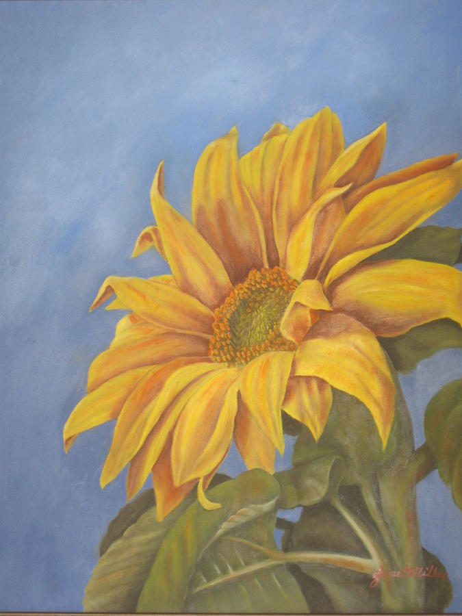 Sunflower Painting by Janet Miller - Fine Art America