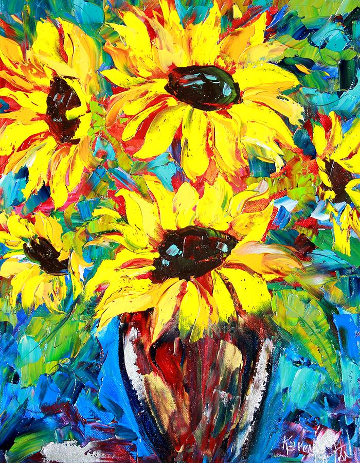 Sunflower Joy Painting by Karen Tarlton | Fine Art America