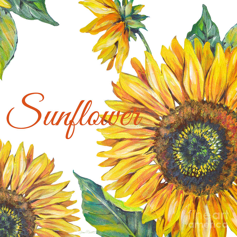 Nature Painting - Sunflower-JP2592 by Jean Plout