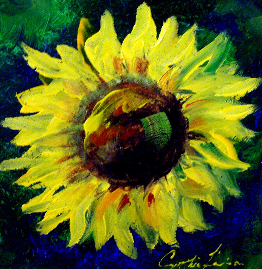Sunflower Two Painting by Cynthia Hudson