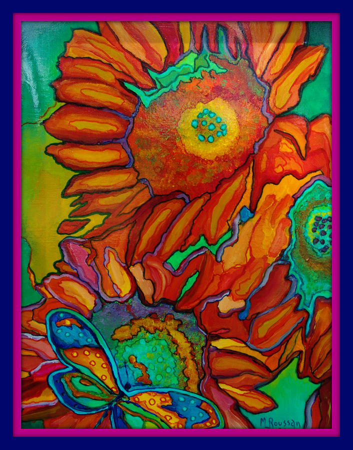 Sunflower Madness Painting by MarvL Roussan