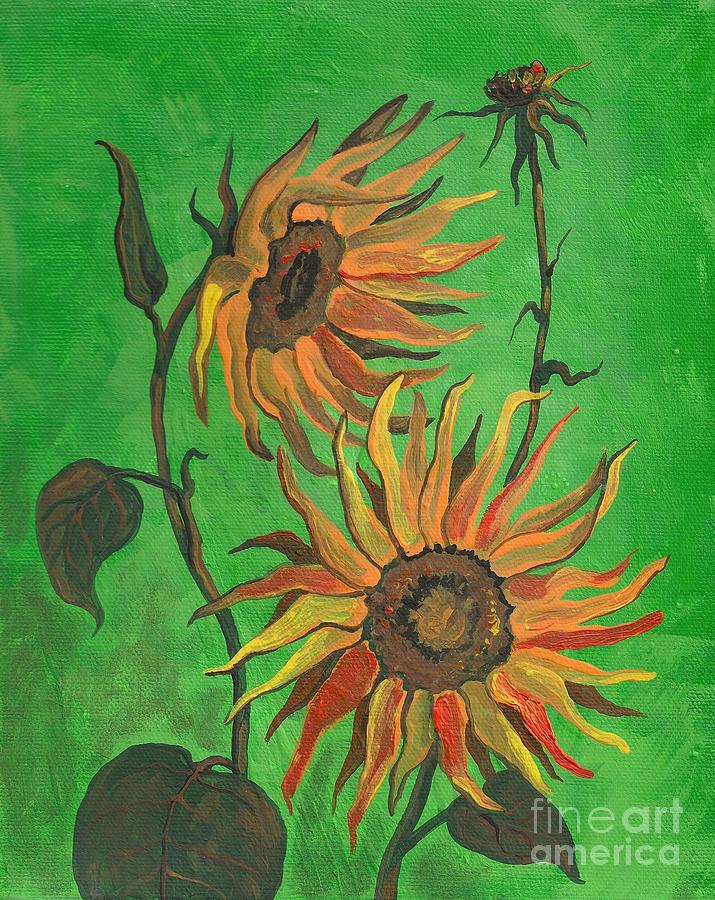 Sunflower Painting by Margaryta Yermolayeva