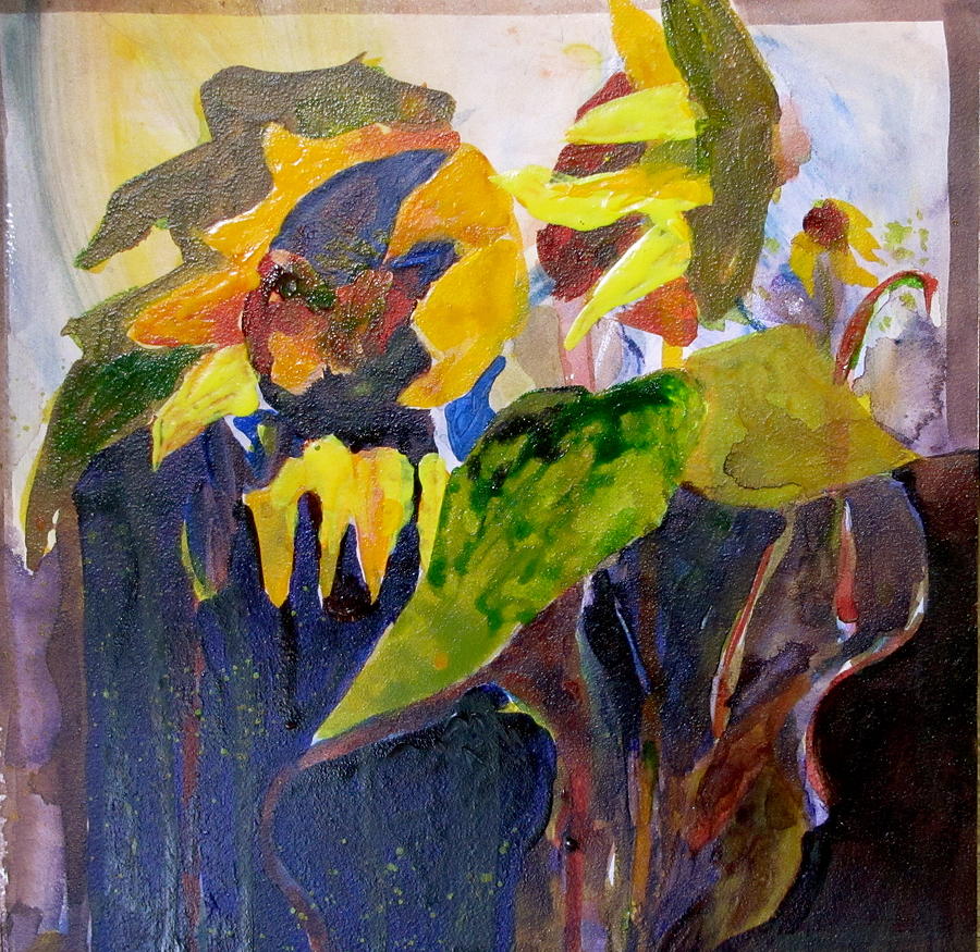 Sunflower Melt Painting by Carole Johnson