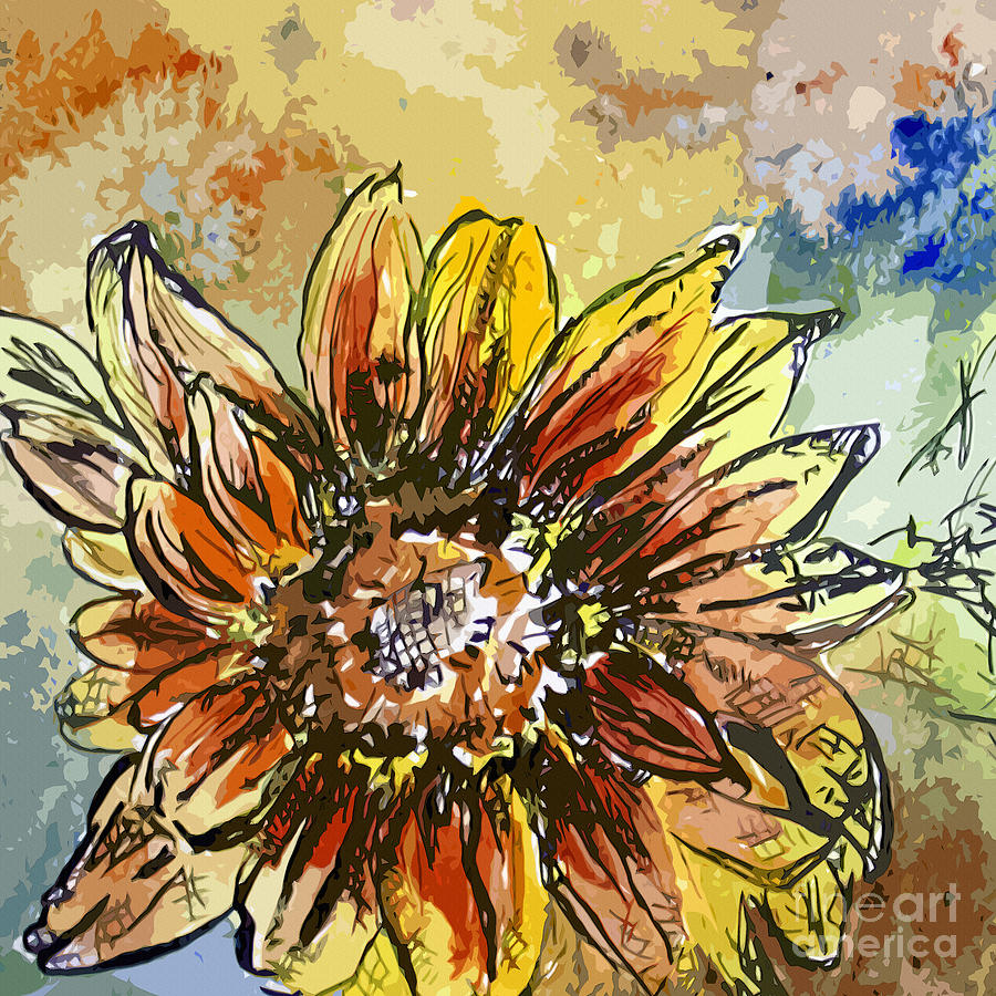 Sunflower Moroccan Eyes Painting by Ginette Callaway