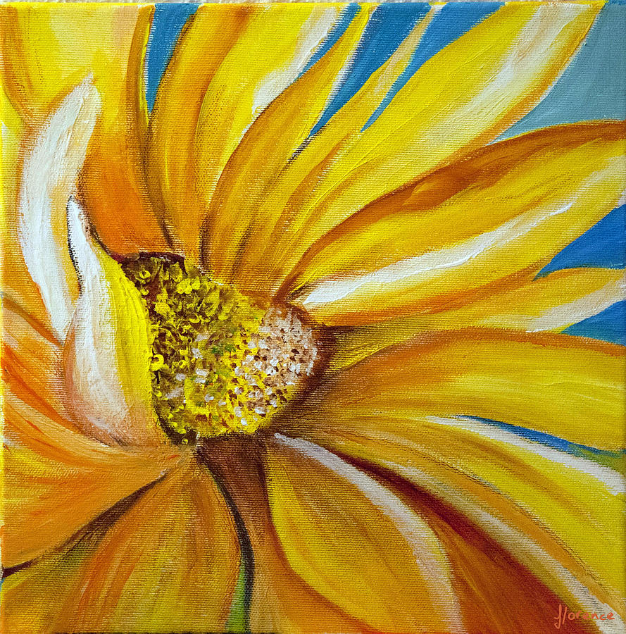 Sunflower Painting by Florentina Maria Popescu