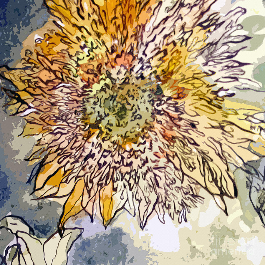 Sunflower Prickly Face Painting by Ginette Callaway